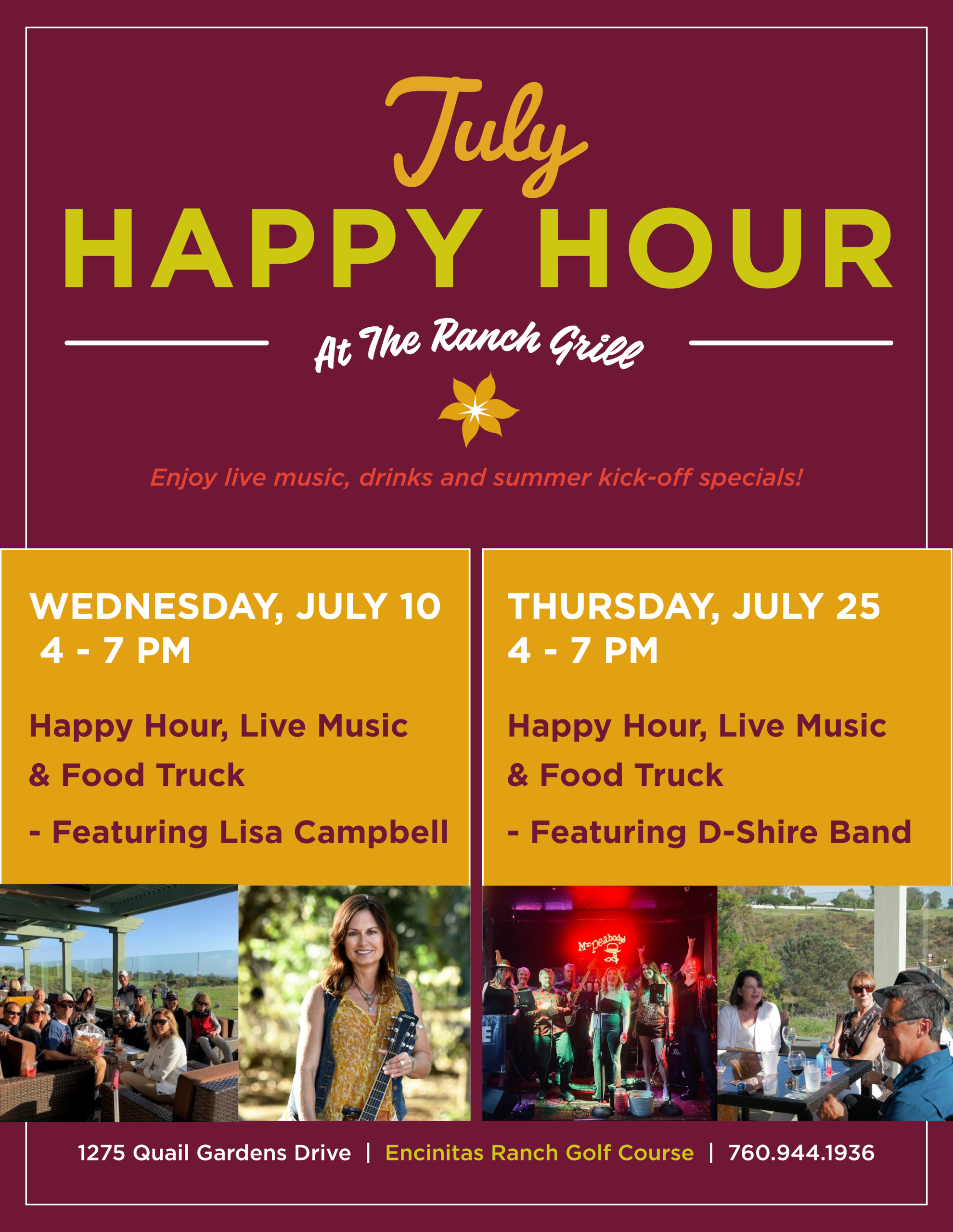 Encinitas Ranch Golf Course | Events Calendar - (July 2024) Encinitas Ranch Golf Course Events Calendar – (July 2024) ERGC (July 10th, 2024) Happy Hour At The Ranch Grill (Event / Flyer)